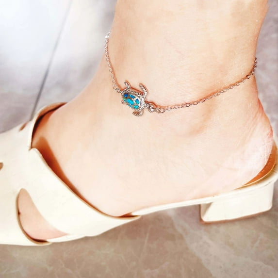 Hawaii Ocean Turtle Anklet Opal Anklet