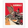 thumbnail image 1 of Hawaii - Outrigger Canoe Voyage - Vintage Hawaiian Travel Poster by Ray Lanterman c.1974 - Fine Art Rolled Canvas Print (Unframed) 16in x 20in, 1 of 4