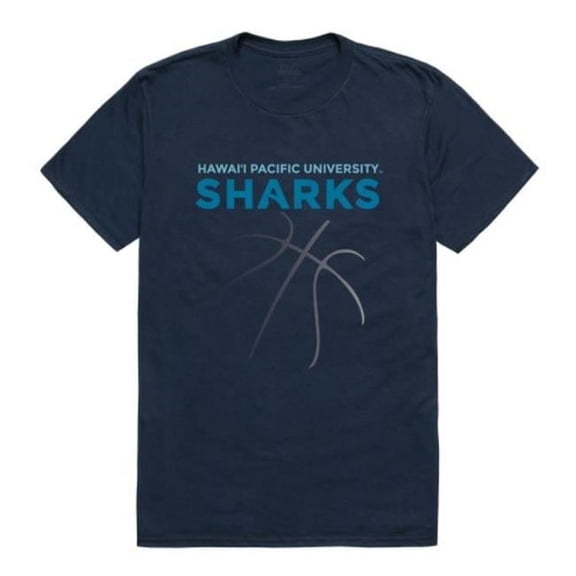 Hawaii Pacific University Sharks College Basketball T-Shirt, Navy - Large