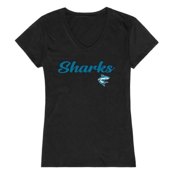 Hawaii Pacific University Sharks Women Script Short Sleeve T-Shirt, Black - Extra Large