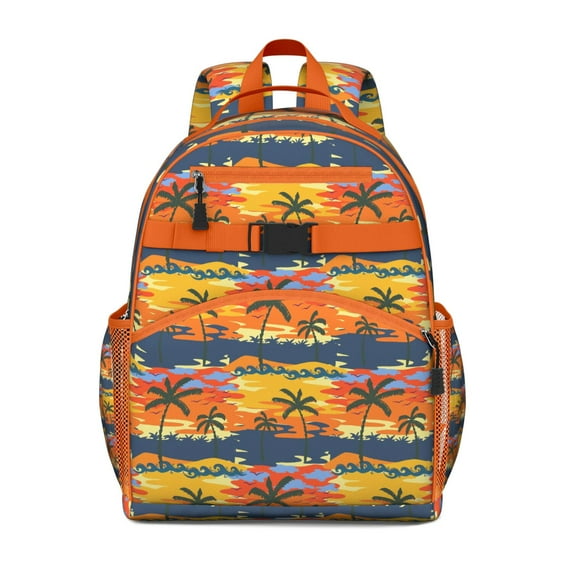 Hawaii Palm Tree Backpack - Breathable & Adjustable Travel Daypack for Commuters & Teens