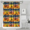 thumbnail image 1 of Hawaii Palm Tree Beach Shower Curtain 72x72, Vibrant Ocean Sunset Design, Quick-Drying Polyester with Hooks for Tropical Bathrooms, 1 of 5