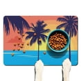 thumbnail image 1 of Hawaii Palm Tree Dog Food Mat with Tropical Beach Sunset and Ocean Sunset Designs – Durable, Absorbent, Non-Slip Pet Feeding Mat for Boho and Vibrant Home Use, 1 of 7
