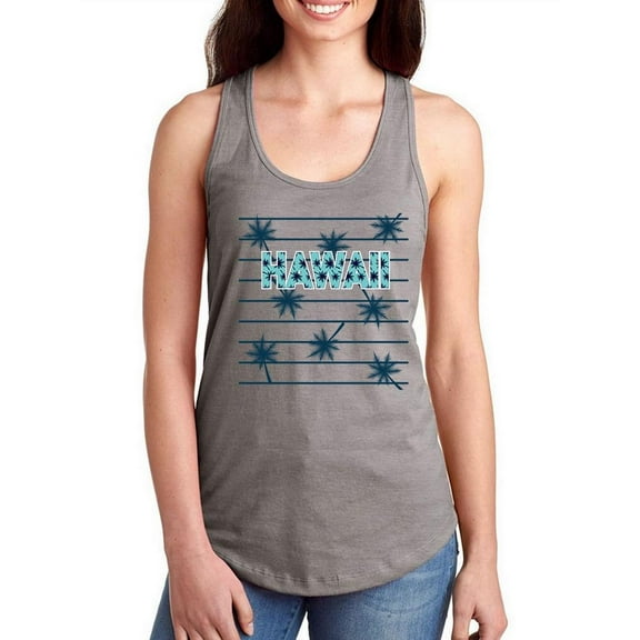 Hawaii Palm Tree Leaves Racerback Tank Women -Image by Shutterstock, Female x-Small