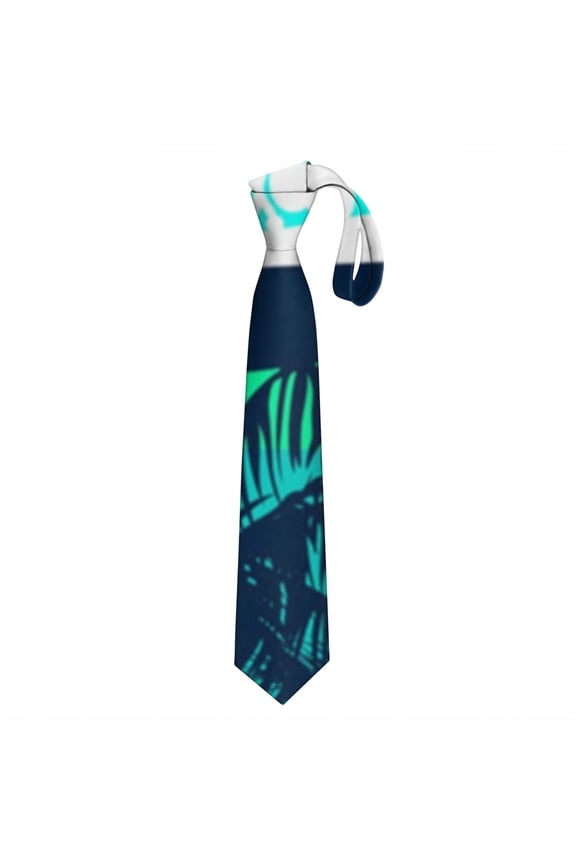 Hawaii Palm Tree Tie & Pocket Square Set: Vibrant Neon Aesthetic Tie, Stylish and Comfortable for Everyday Wear