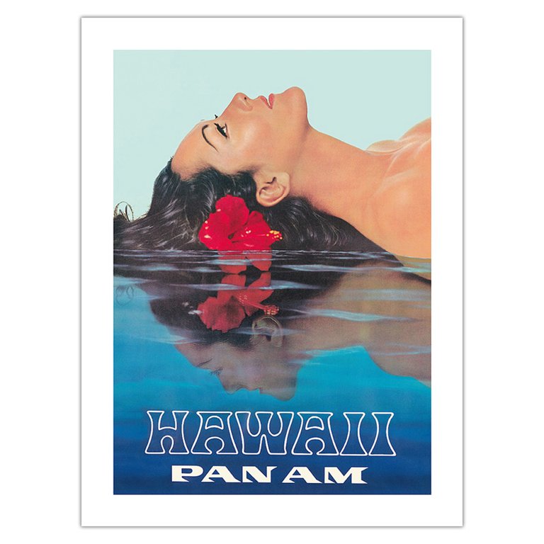 Hawaii - Vintage Airline Travel Poster c.1968 - Bamboo Fine Art