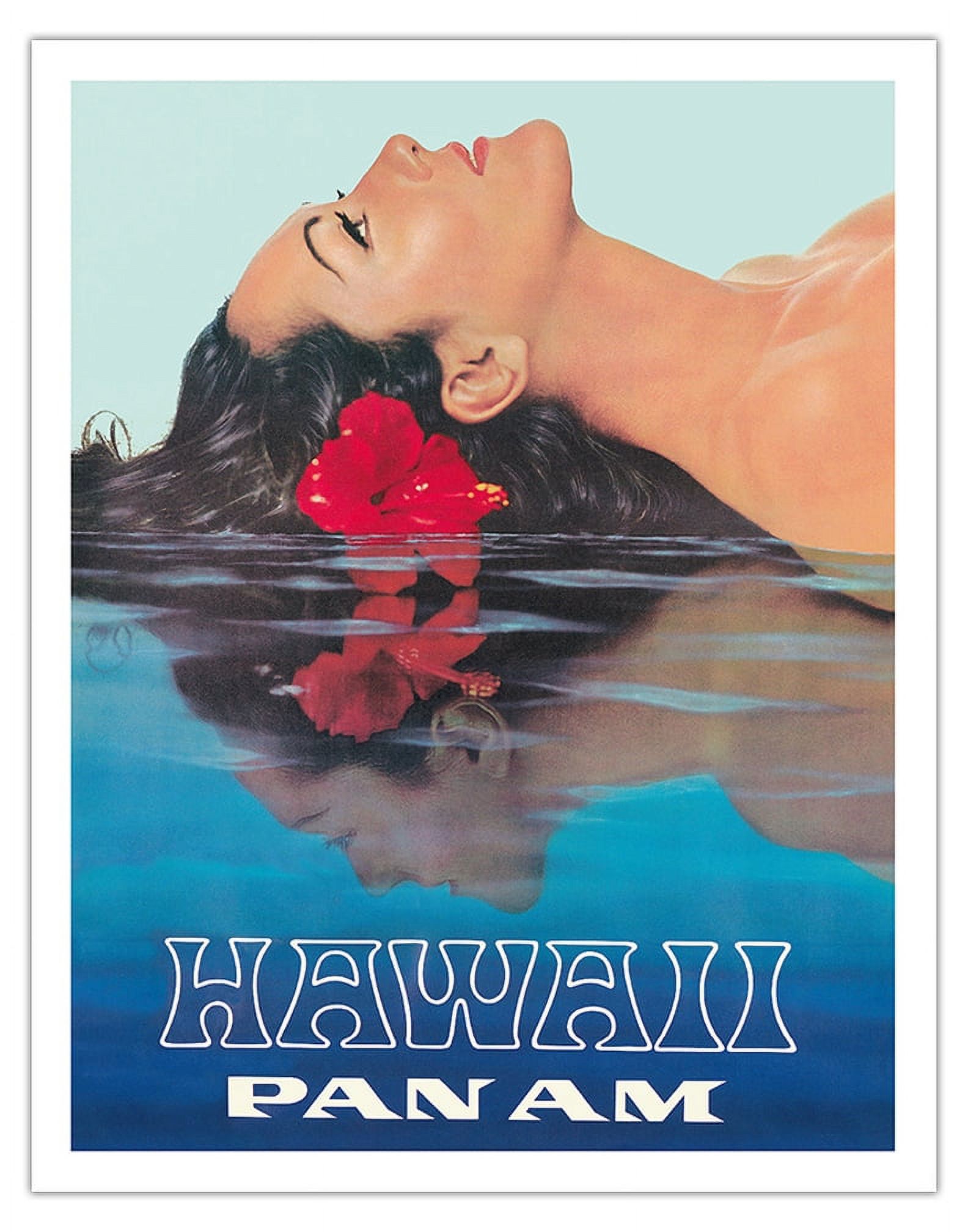 Hawaii - Vintage Airline Travel Poster c.1968 - Bamboo Fine Art