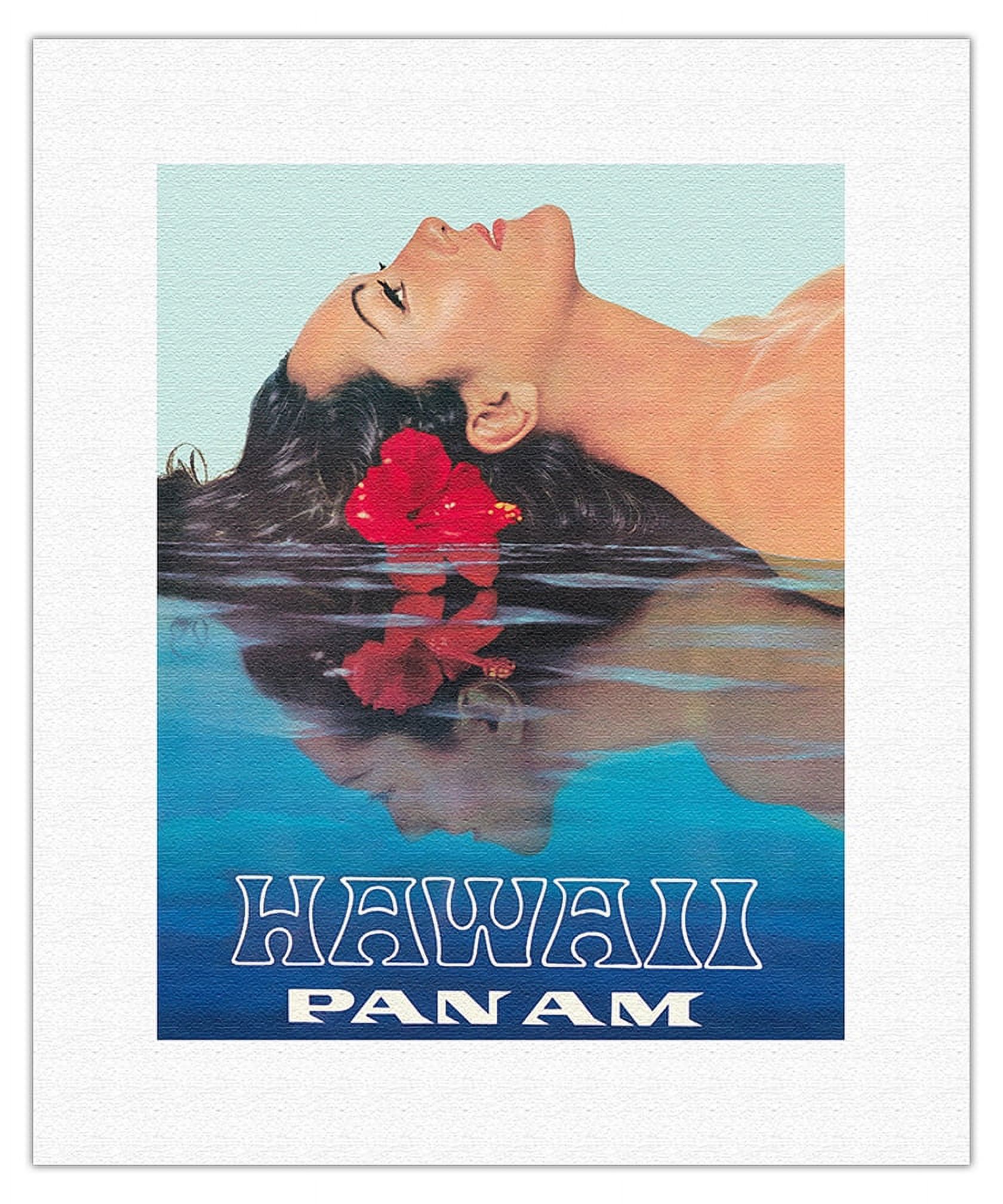 Hawaii - Vintage Airline Travel Poster c.1968 - Bamboo Fine Art