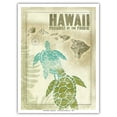 thumbnail image 1 of Hawaii Paradise of the Pacific - Turtles (Honu) Hawaiian Islands - Vintage Travel Poster by Wade Koniakowsky - Master Art Print (Unframed) 9in x 12in, 1 of 4
