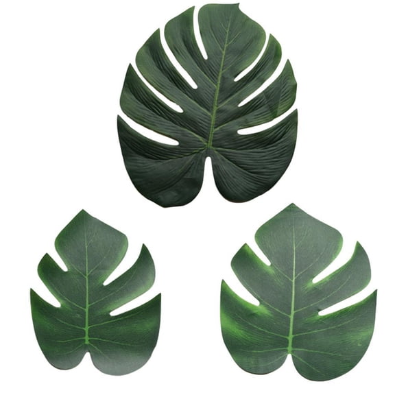 Hawaii Party, Artificial Palm Leaves Table, Fake Plant Rug, Summer Tableware, Wedding Party, Table Decoration