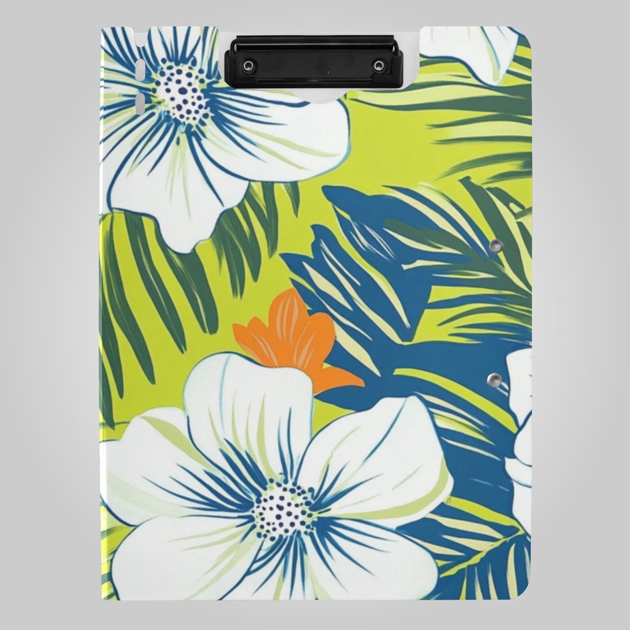 Hawaii Pattern White Blue Tropical Florals Foldable Binder Folder ...