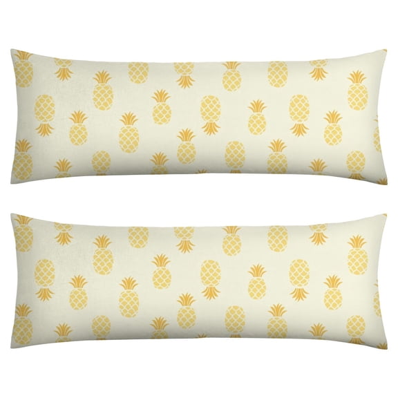 Hawaii Pineapple Cushion Cover Pineapples & Palm Leaves Pattern, Zipper Closure, DoubleSided Print for Indoor & Outdoor Decor