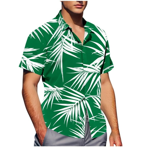 Hawaii Polo Shirts For Mens Athletic Stretch Hort Sleeve Tactical Shirts Collared Shirt Printed Front Button Tee Shirts Trends Lightweight Blouse Beach Gym Workout Running Casual Clothes