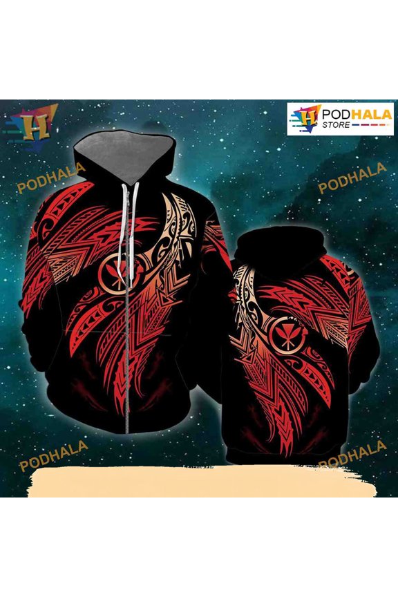Hawaii Polynesian All Over Printed 3D Hoodie T-Shirt