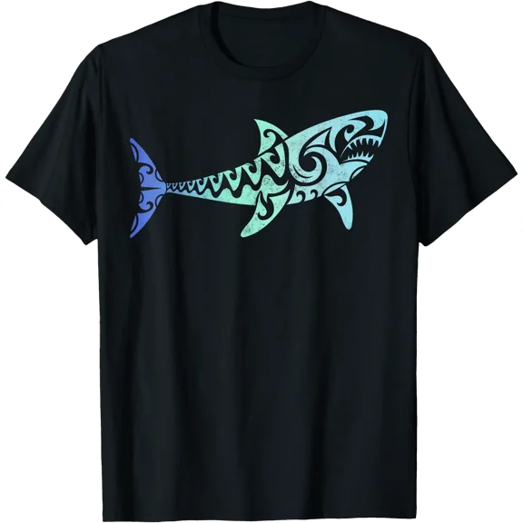 Hawaii Polynesian Tribal Shark Tee Aloha State Surfing T-Shirt