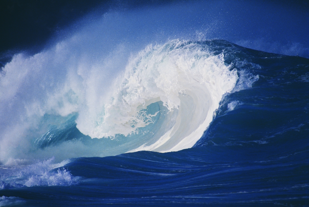 Hawaii Powerful Wave White Water Canvas Art - Liysa Swart Design Pics (38 x 24)