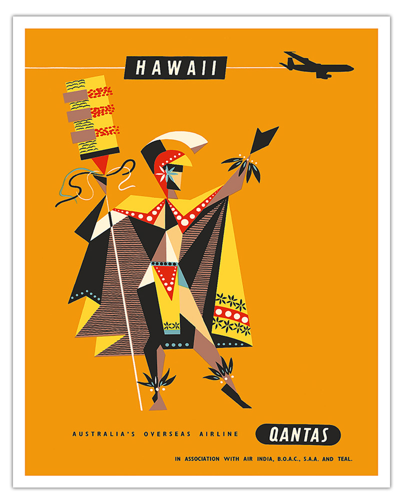 Hawaii - Qantas Airways - Royal Hawaiian Ali’i - Vintage Hawaiian ...