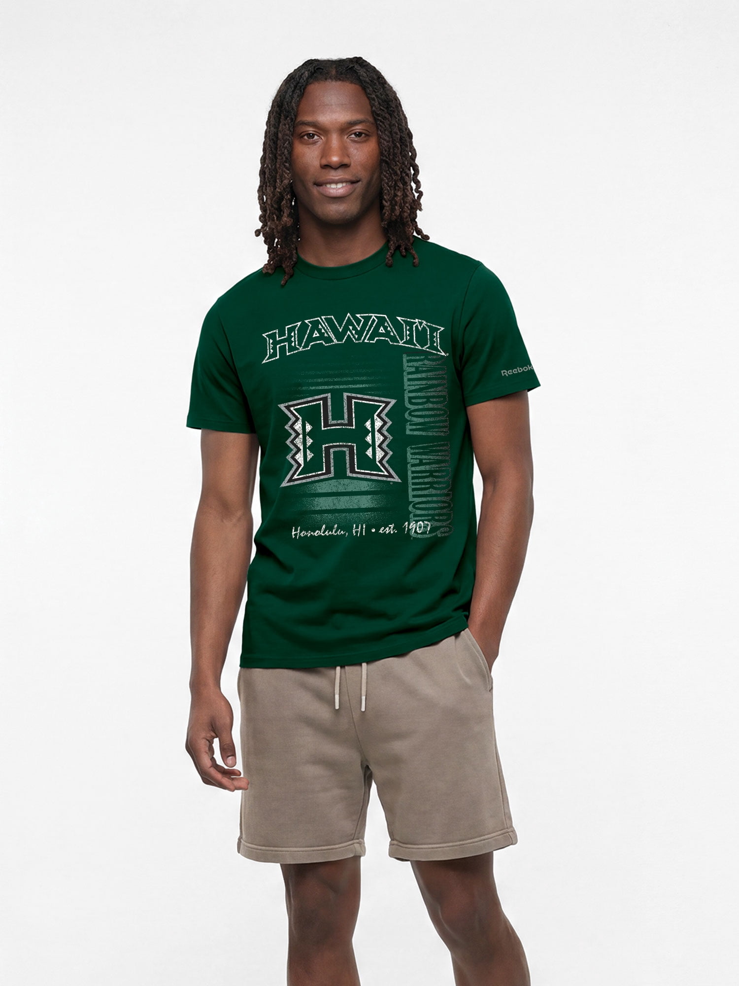 Hawaii Rainbow Warriors Reebok Mens Crew Neck Short Sleeve T-Shirt