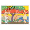 thumbnail image 1 of Hawaii Romantic Beautiful - Vintage Hawaiian Travel Poster by W. Taylor c.1931 - Master Art Print (Unframed) 12in x 18in, 1 of 4
