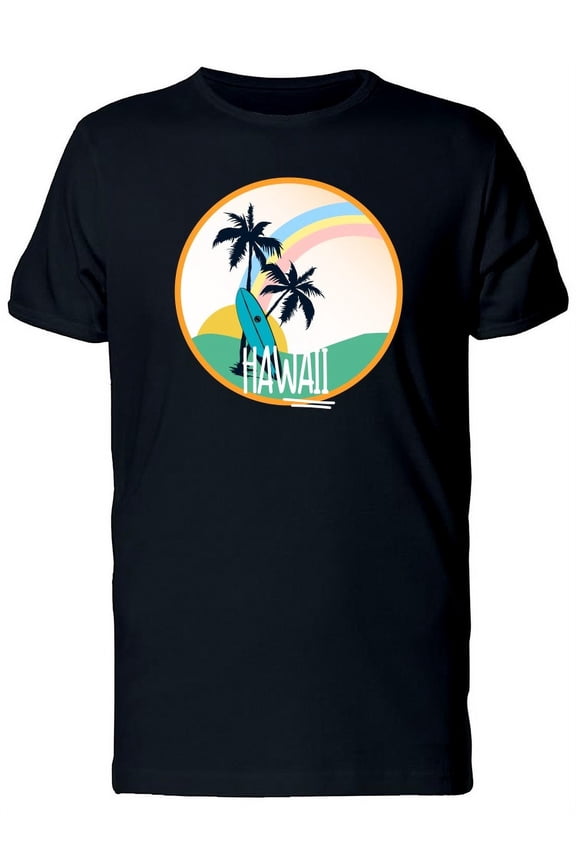 Hawaii Round Logo With Palms T-Shirt Men -Image by Shutterstock, Male x-Large
