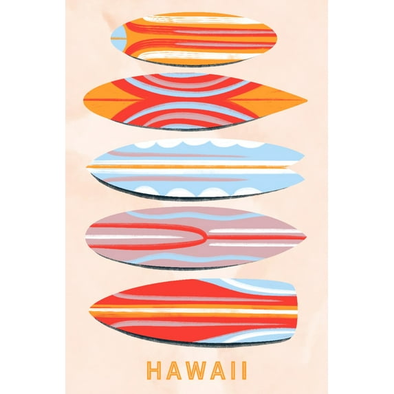 Hawaii, Secret Surf Spot Collection, Surfboards, Unlimited Quiver (12x18 Wall Art Poster, Room Decor)