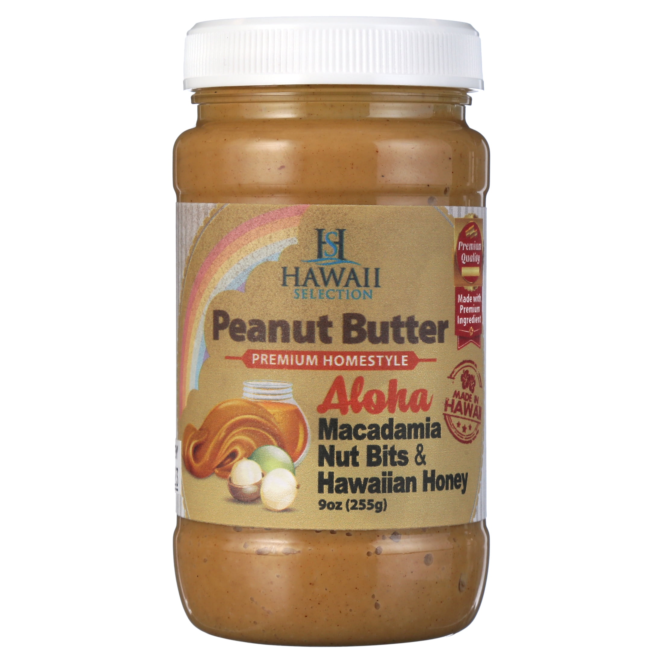 Hawaii Selection/ Peanut Butter/ Premium Home style/ Honey & Macadamia nut/ 8oz (225g)