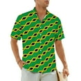 thumbnail image 1 of Hawaii Shirt Beach Jamaica Flag Blouses Green And Yellow Cool Casual Shirts Men Short Slee, 1 of 5