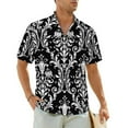 thumbnail image 1 of Hawaii Shirt Vacation Vintage Damask Blouses Purple And Gold Cool Casual Shirts Man Short, 1 of 5