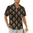 thumbnail image 1 of Hawaii Shirt Vacation Vintage Damask Blouses Purple And Gold Cool Casual Shirts Man Short, 1 of 5