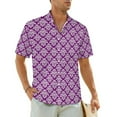 thumbnail image 1 of Hawaii Shirt Vacation Vintage Damask Blouses Purple And Gold Cool Casual Shirts Man Short, 1 of 5