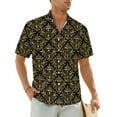 thumbnail image 1 of Hawaii Shirt Vacation Vintage Damask Blouses Purple And Gold Cool Casual Shirts Man Short, 1 of 5