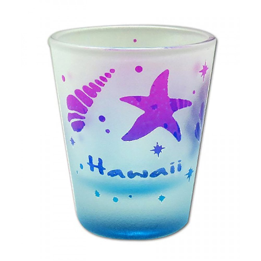 Hawaii Shot Glass Frosted Seashells