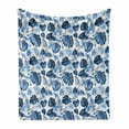 thumbnail image 1 of Hawaii Soft Flannel Fleece Throw Blanket, Branch of Arecaceae Tree Polynesian of Triumph and Victory Spring, Cozy Plush for Indoor and Outdoor Use, 50" x 60", Cobalt Blue Baby Blue, by Ambesonne, 1 of 6