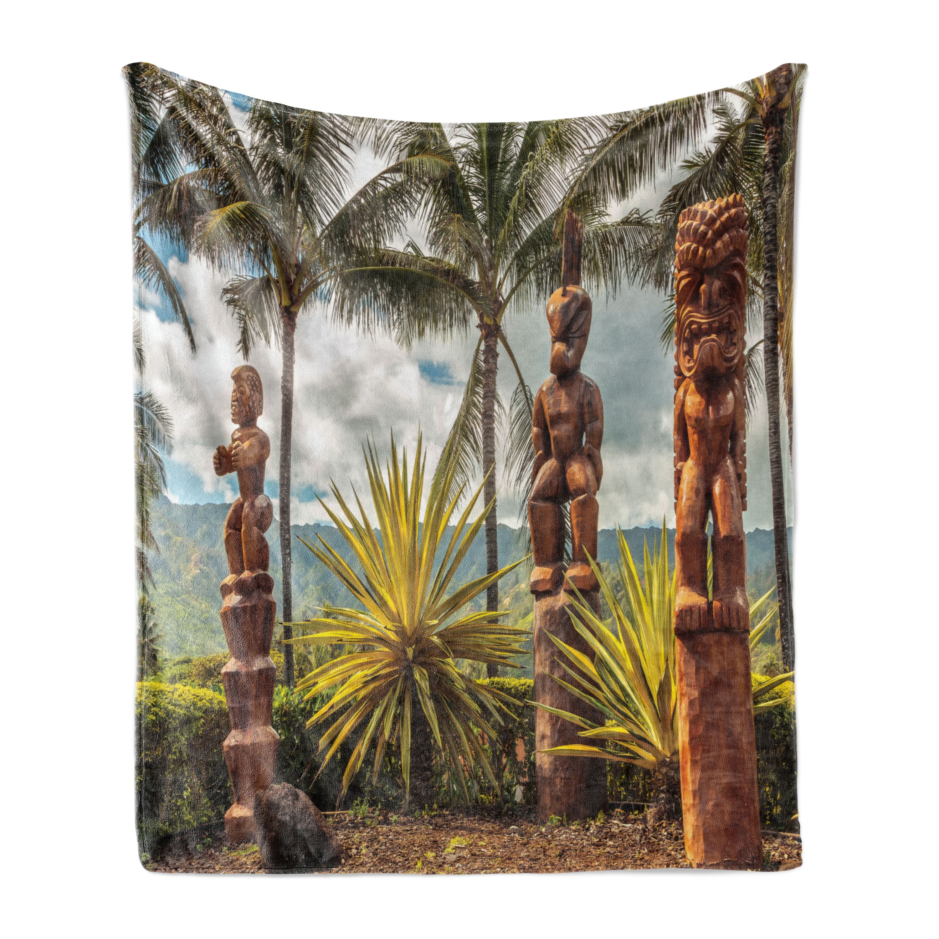 Tropical tiki hut Christmas Sherpa Fleece outlet Blanket