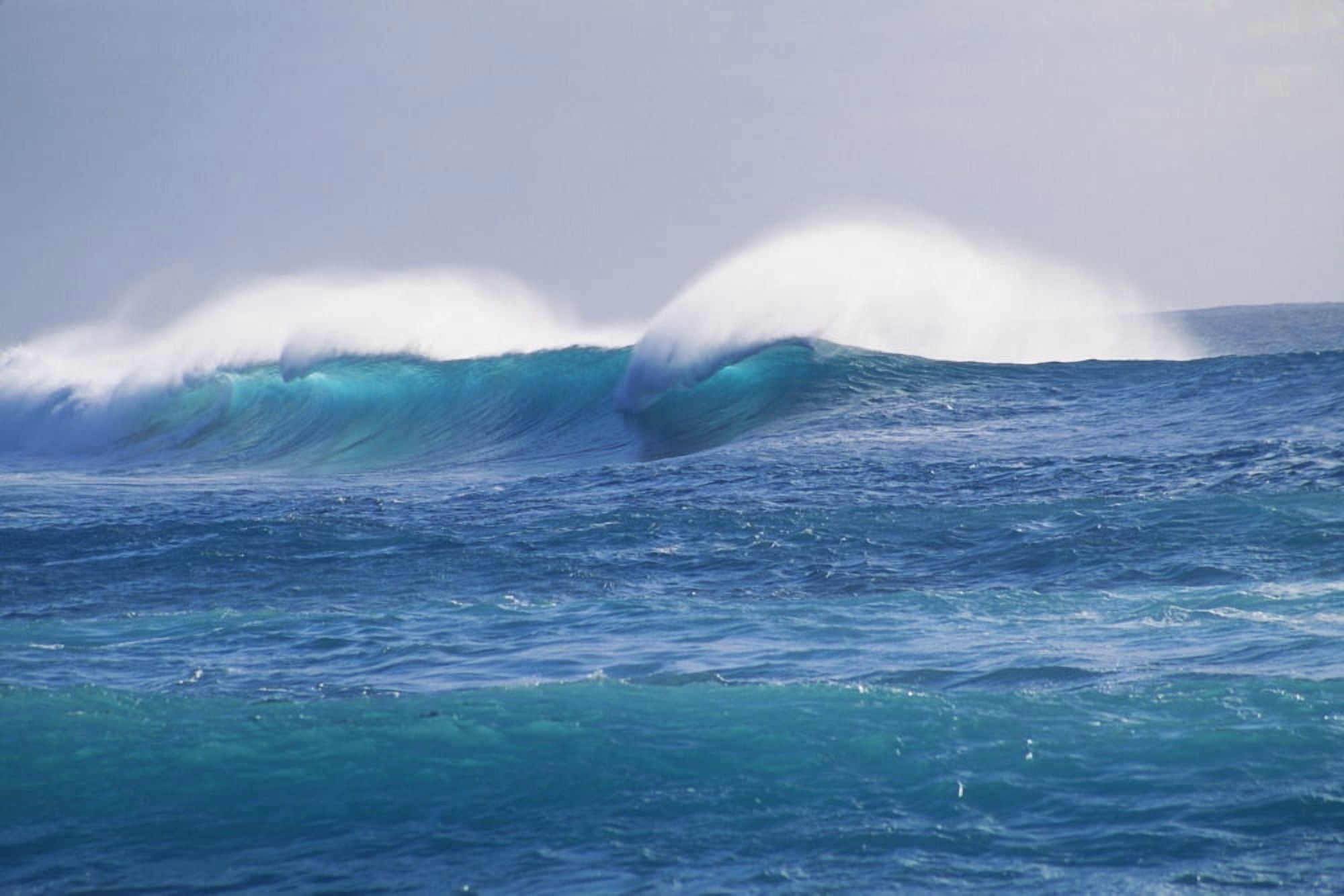 Hawaii Spectacular Storm Waves Seen From A Distance Canvas Art - Liysa Swart Design Pics (19 x 12)
