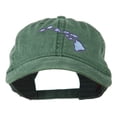 thumbnail image 1 of Hawaii State Map Embroidered Washed Cap - Dark Green OSFM, 1 of 5