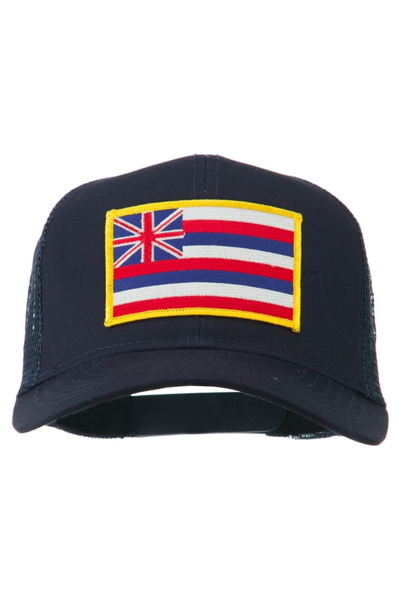 Hawaii State Patched Cotton Twill Mesh Cap - Navy OSFM