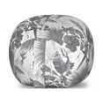 thumbnail image 1 of Hawaii Storage Toy Bag Chair, Greyscale Exotic Jungle Floral Pattern with Tropical Tree Leaves and Hibiscus Pansy, Stuffed Animal Organizer Washable Bag, Large Size, Grey White, by Ambesonne, 1 of 3
