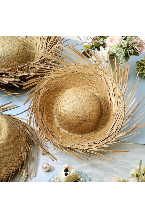 Hawaii Straw Hats Adults Straw Luau Hats Beachcomber Hat Puerto Pava Hat Scarecrow Costume Accessory