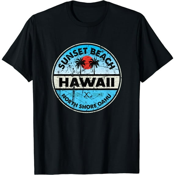 Hawaii Sunset Beach North Shore Oahu Vintage Hawaiian T-Shirt