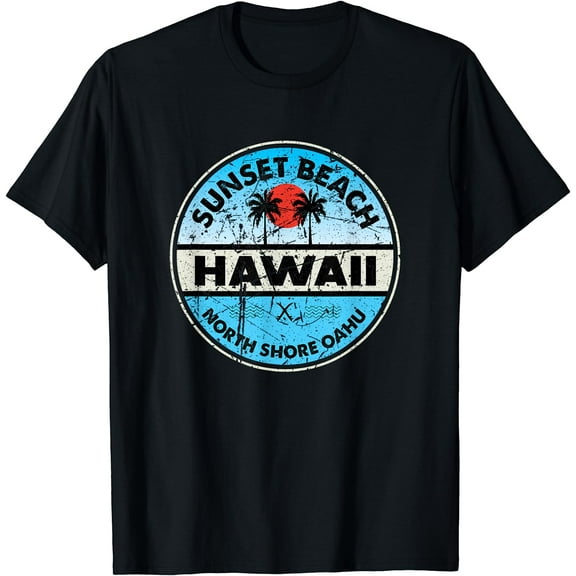 Hawaii Sunset Beach North Shore Oahu Vintage Hawaiian T-Shirt
