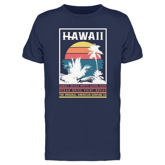 Hawaii Sunset Poster T-Shirt Men -Image by Shutterstock, Male XX-Large