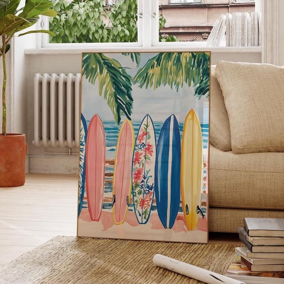 Hawaii Surf Boards Wall Art, Gallery Wall Poster, Surf Wall Art, Coastal Wall Art, Hawaii Nature Poster, Modern Surf Board Poster Wall Art Home Decor, 8x12 UNFRAMED