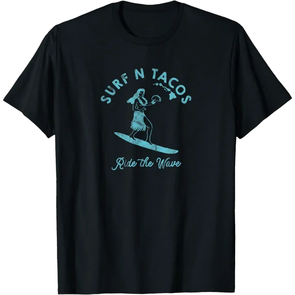 Hawaii Surf N Taco Surfer Hula Style T-Shirt Unisex T-Shirt