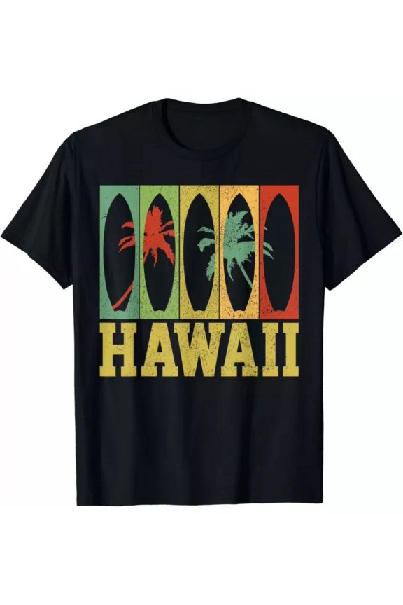 Hawaii Surf Vintage Beach Hawaiian Souvenir Surfer Gift T-Shirt, Unisex T-Shirt
