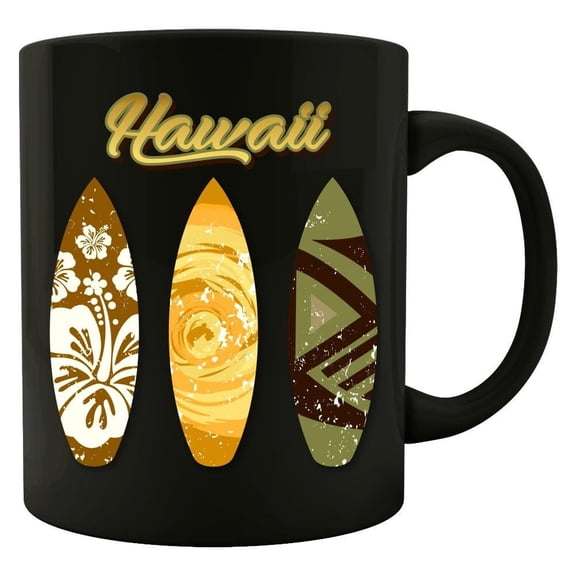 Hawaii Surfer 11 oz Coffee Mug - Ocean Theme Surfboard Gift White Ceramic