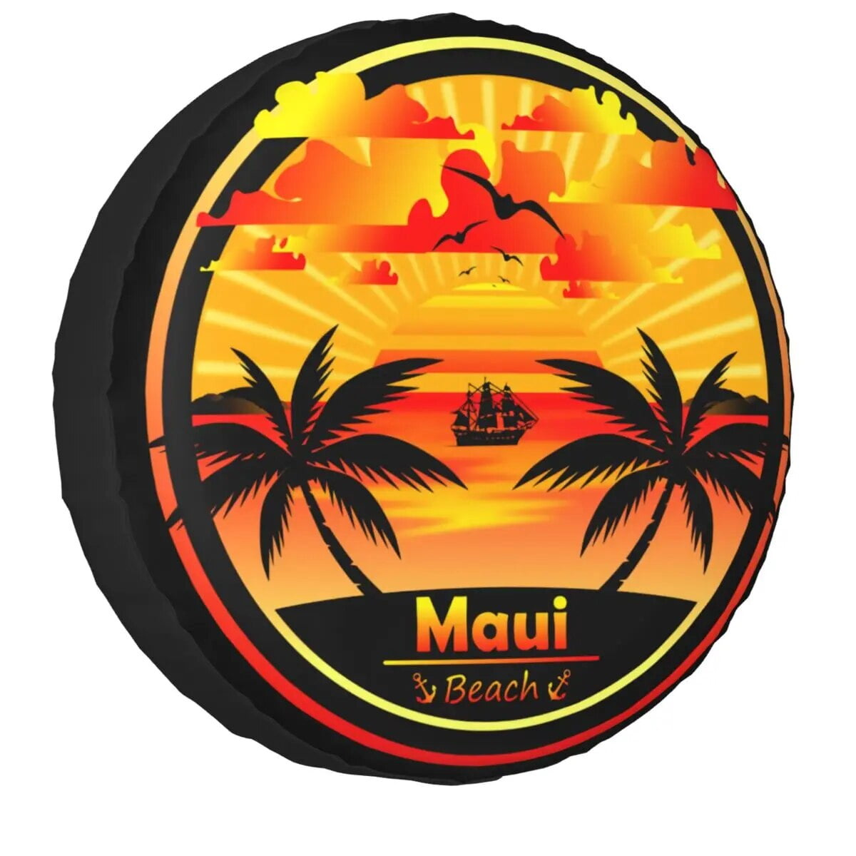 Hawaii Surfing Beach Spare Tire Cover for Jeep RV SUV 4WD 4x4 Tropical
