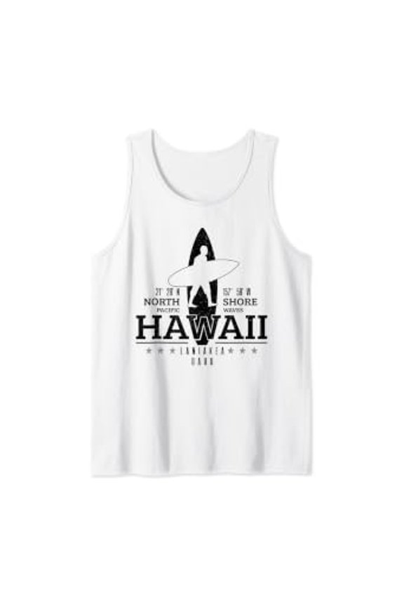 Hawaii Surfing Uaho Beach North Shore Surf Surfer Retro Tank Top Size S-3XL