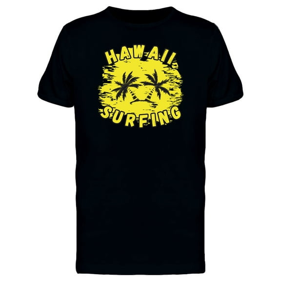 Hawaii Surfing Yellow Grunge T-Shirt Men -Image by Shutterstock, Male XX-Large