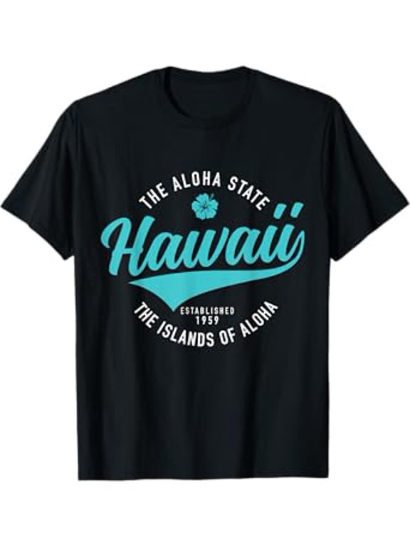 Hawaii The Aloha State Hawaiian Islands Souvenir Vintage T-Shirt